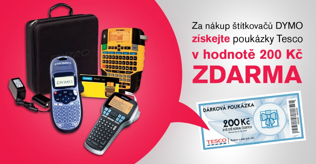 Poukázky Tesco ke štítkovačům Dymo