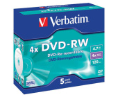 DVD-RW Verbatim 4,7 GB, 4x, jewel box, balen 5 ks