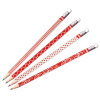 Trojhranná tužka Kores č.2 (HB) s gumou, červeno/ bílá