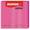 Samolepicí bloček Kores 75 x 75 mm, neon růžový, 100 lístků