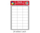 Etikety Economy 70x36 mm, matn, bl, 100 list