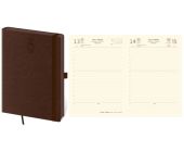 Diář Memory, denní, A5 s gumičkou, tmavý hnědý 2026