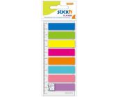 Samolepic zloky Stickn 45x12 mm, plast, 8x25 ks, neon